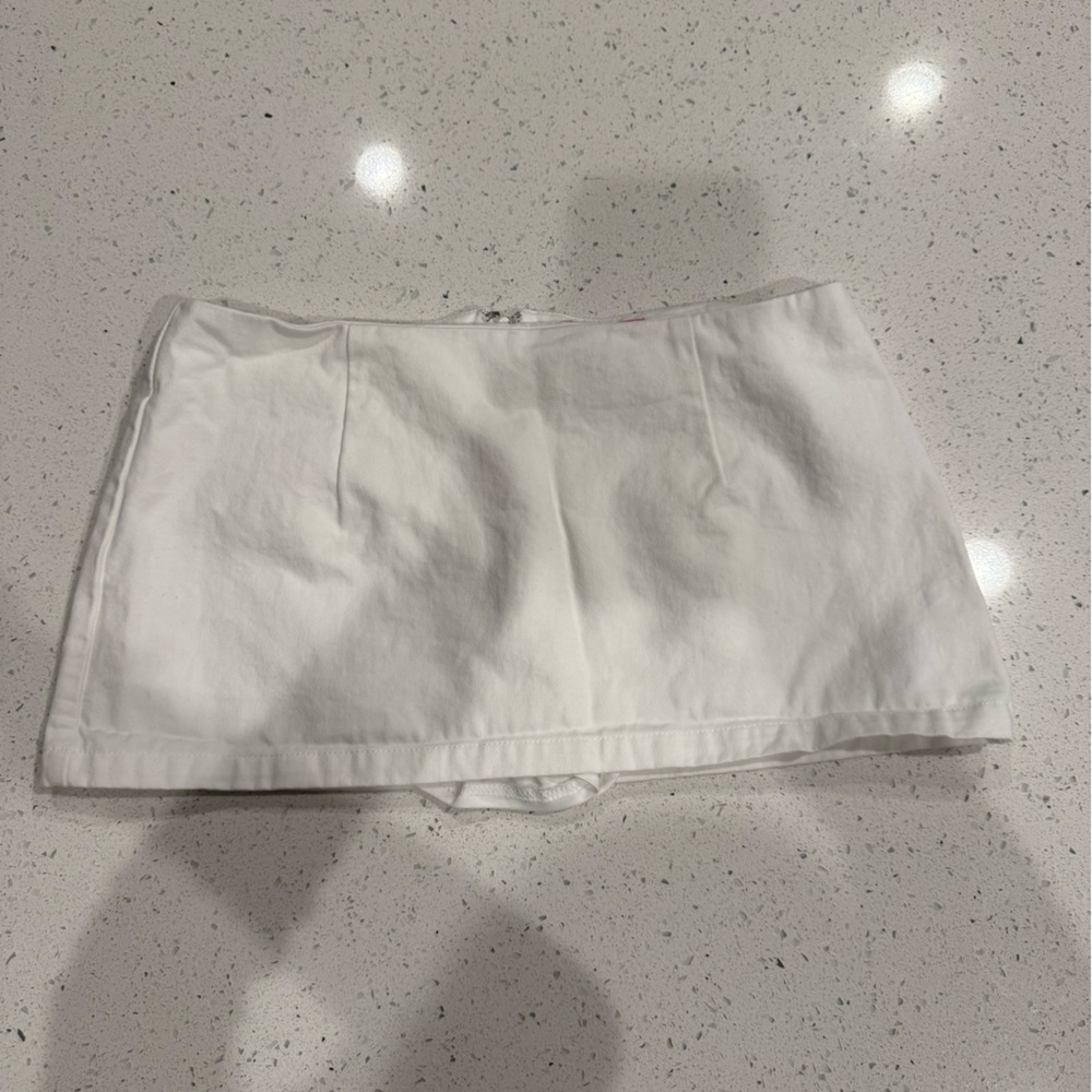 Edikted White Mini Skirt with Shorts